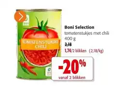 Colruyt boni selection tomatenstukjes met chili aanbieding