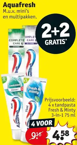 Kruidvat tandpasta aquafresh aanbieding