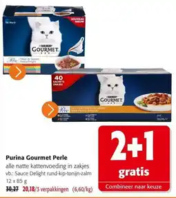 Colruyt Purina Gourmet Perle alle natte kattenvoeding in zakjes aanbieding