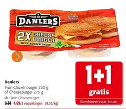 Colruyt Danlers Twin Cheeseburger aanbieding