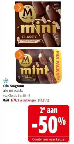 Colruyt Ola Magnum alle ministicks aanbieding