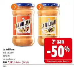 Colruyt La William alle sauzen aanbieding