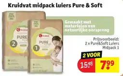 Kruidvat Kruidvat midpack luiers Pure & Soft aanbieding