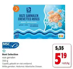 Colruyt Boni Selection roze garnalen aanbieding