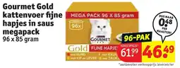 Kruidvat Gourmet Gold kattenvoer fijne hapjes in saus aanbieding