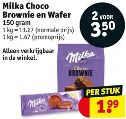 Kruidvat Milka choco brownie en wafer aanbieding