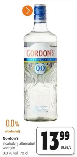 Colruyt Gordon's alcoholvrij alternatief voor gin aanbieding
