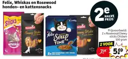 Kruidvat Felix, Whiskas en Rosewood honden- en kattensnacks aanbieding
