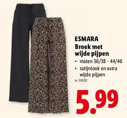 Lidl Broek met wijde pijpen aanbieding