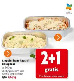 Colruyt Linguini ham kaas of bolognese aanbieding