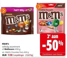 Colruyt M&M's volledig assortiment of Maltesers aanbieding