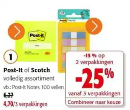 Colruyt Post-it of scotch volledig assortiment aanbieding