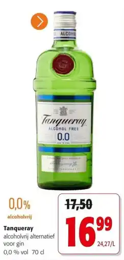 Colruyt Tanqueray alcoholvrij alternatief voor gin aanbieding