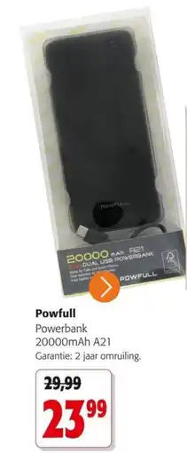 Colruyt Powfull Powerbank 20000mah A21 aanbieding