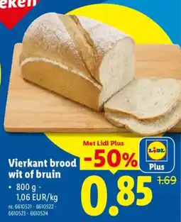 Lidl Vierkant brood aanbieding