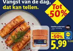 Lidl Zalmfilet zonder huid aanbieding
