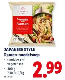Lidl Japanese style ramen-noedelsoep aanbieding
