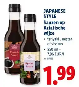 Lidl Japanese style sauzen op aziatische wijze aanbieding