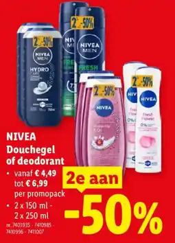 Lidl Nivea douchegel of deodorant aanbieding