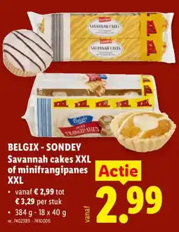 Lidl Belgix - Sondey savannah cakes xxl of minifrangipanes xxl aanbieding