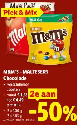 Lidl M&M'S - MALTESERS Chocolade aanbieding