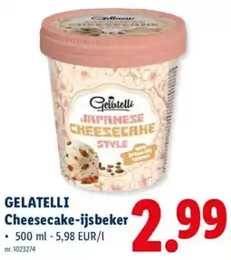 Lidl Gelatelli cheesecake-ijsbeker aanbieding