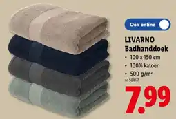 Lidl Livarno badhanddoek aanbieding