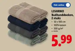 Lidl Livarno badhanddoeken aanbieding