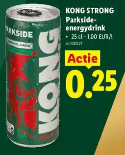 Lidl Kong strong parkside-energydrink aanbieding