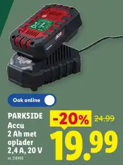 Lidl Accu 2 Ah met oplader aanbieding