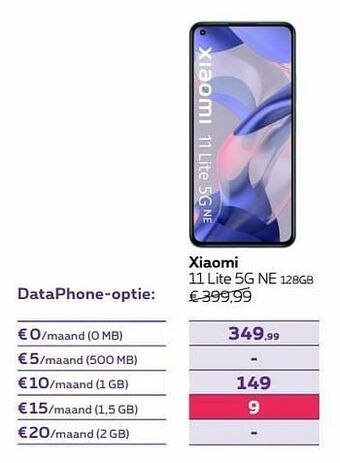 Proximus Xiaomi 11 lite 5g ne 128gb aanbieding