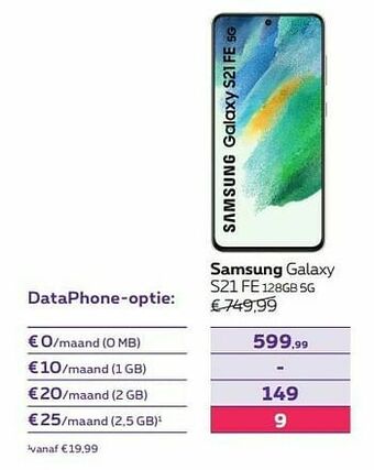 Proximus Samsung galaxy s21 fe 128gb 5g aanbieding