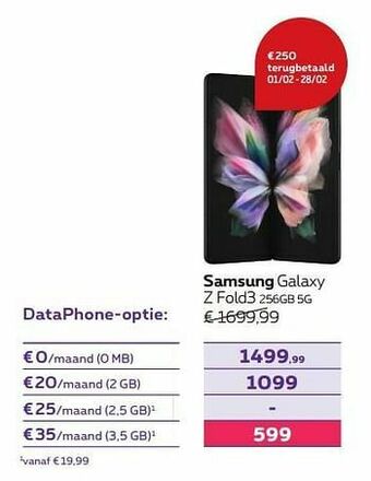 Proximus Samsung galaxy z fold3 256gb 5g aanbieding