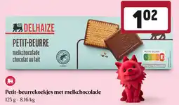 Delhaize Petit-beurrekoekjes met melkchocolade aanbieding