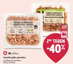 Delhaize Gepelde grije garnalen aanbieding