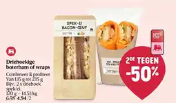 Delhaize Driehoekige boterham of wraps aanbieding