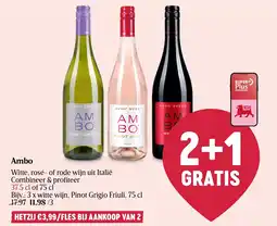 Delhaize Ambo witte, rosé- of rode wijn aanbieding