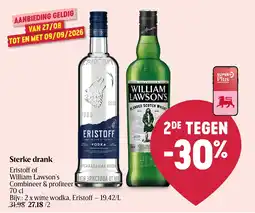 Delhaize Sterke drank Eristoff of William Lawson's aanbieding