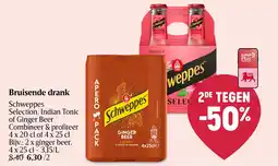 Delhaize Bruisende drank Schweppes Selection, Indian Tonic of Ginger Beer aanbieding