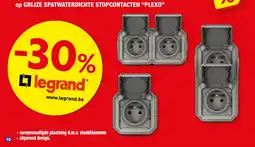Hubo Grijze spatwaterdichte stopcontacten plexo aanbieding