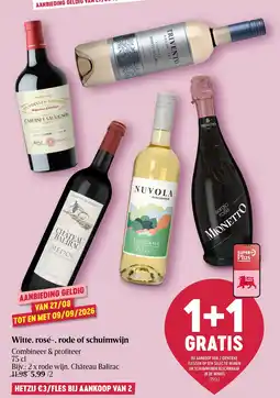 Delhaize Witte, rosé-, rode of schuimwijn aanbieding