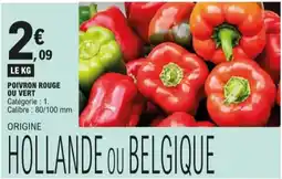 E.Leclerc poivron rouge ou vert aanbieding