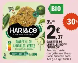 E.Leclerc Gallettes de lentilles vertes aanbieding
