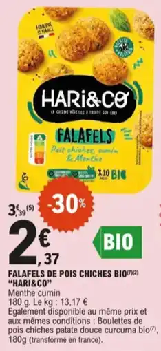 E.Leclerc Falafels de pois chiches bio aanbieding