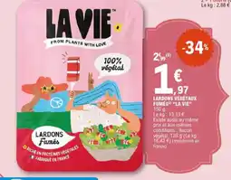 E.Leclerc Lardons végétaux fumés la vie aanbieding