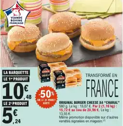 E.Leclerc Original burger cheese x4 charal aanbieding