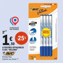 E.Leclerc 8 feutres effaçables à sec "velleda" aanbieding