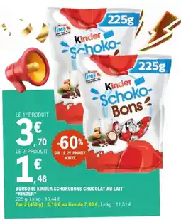 E.Leclerc Bonbons kinder schokobons chocolat au lait aanbieding
