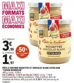 E.Leclerc Pâte à tartiner noisettes et chocolat blanc extra bon aanbieding