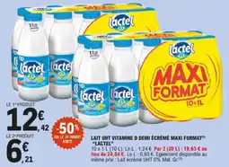 E.Leclerc Lait uht vitamine d demi écrémé maxi format lactel aanbieding
